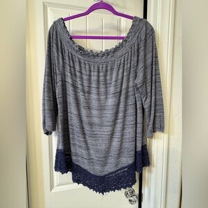 Style & Co. Heathered Gray Knit Top